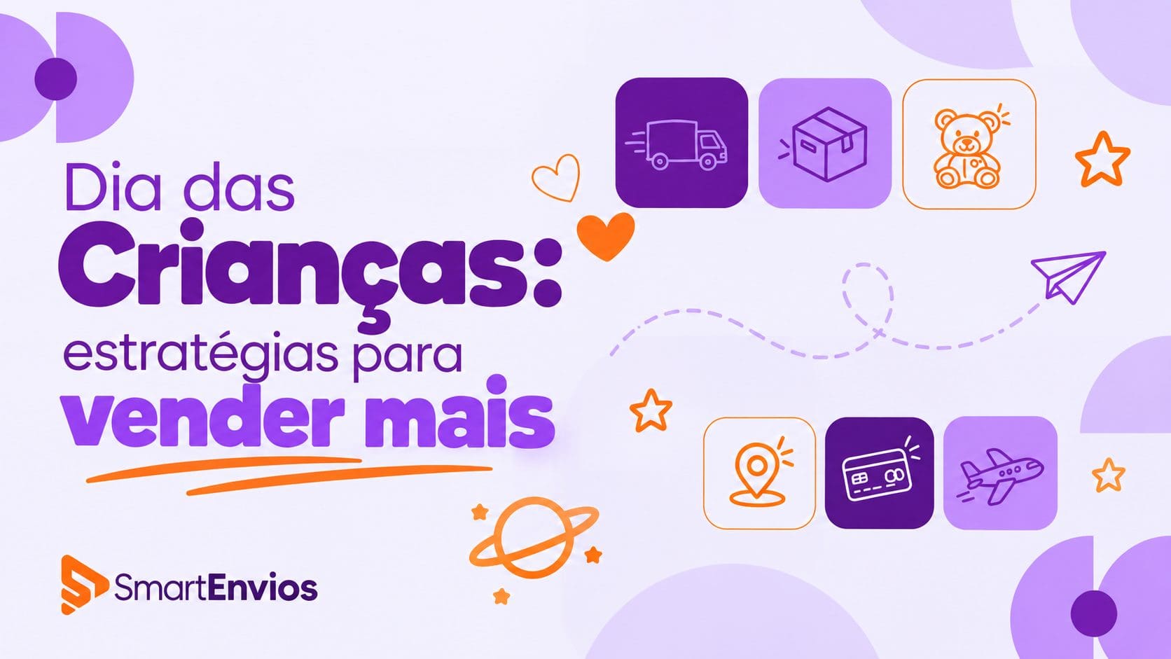 ngo-illustration-Artboard 5 Dia das Crianças no e-commerce com caminhão da SmartEnvios, caixas de envio e presentes infantis